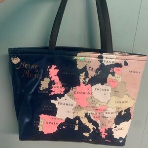 Kate Spade “Going Places” Francis Map Leather Tote